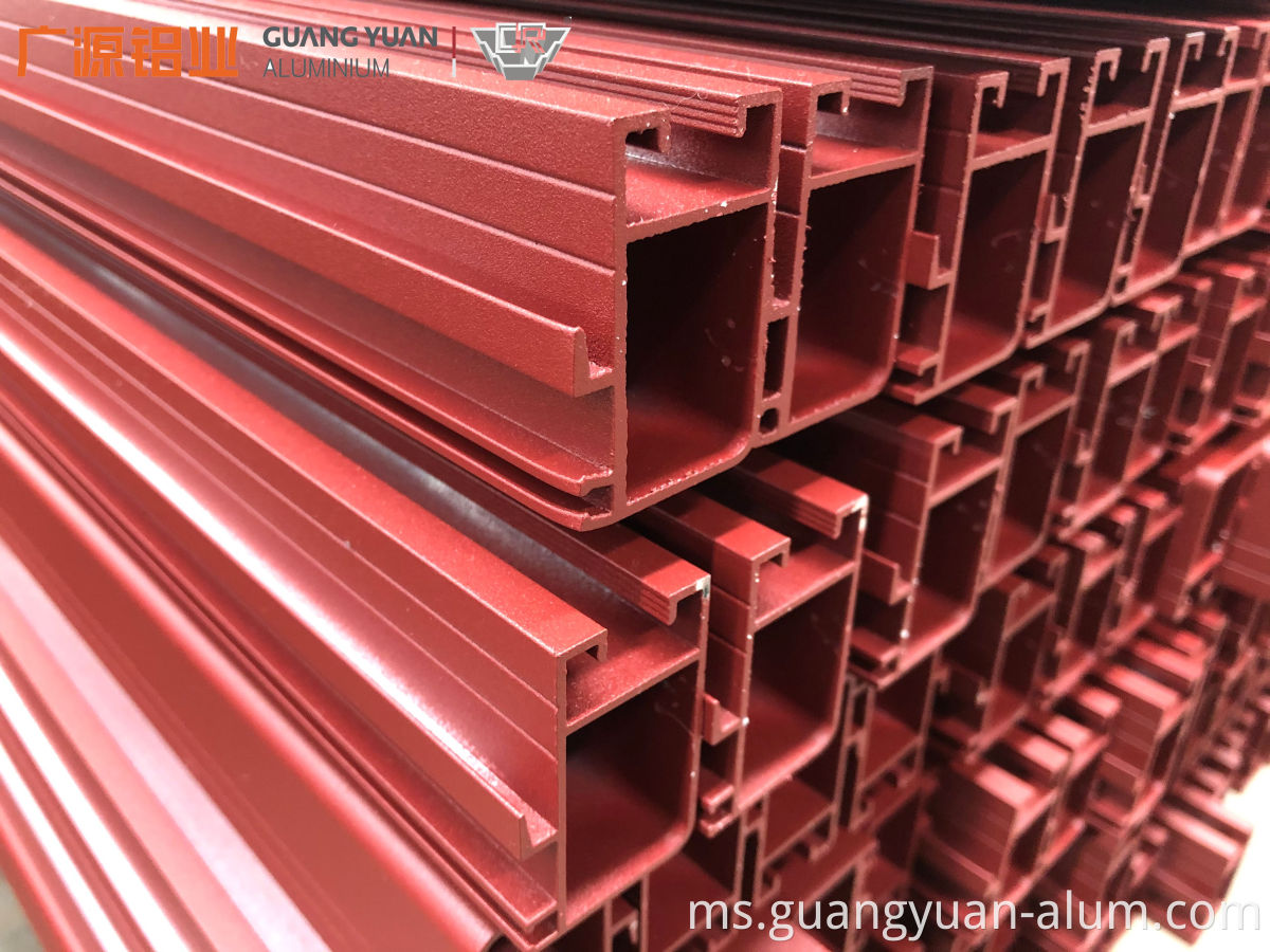 Profil aluminium bersalut aluminium Guangyuan GUANGYUAN ALUMINIUM Powder Coated Aluminum Profile